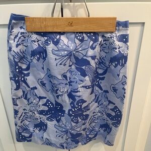 Vintage White Label Lilly Pulitzer Blue Tiger Lily Skirt Size 2